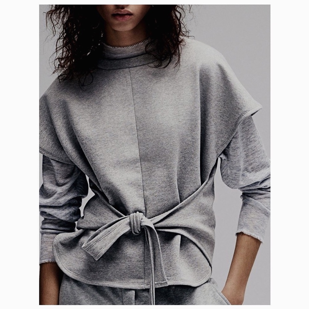 ALEXANDER WANG tie front sweatshirt